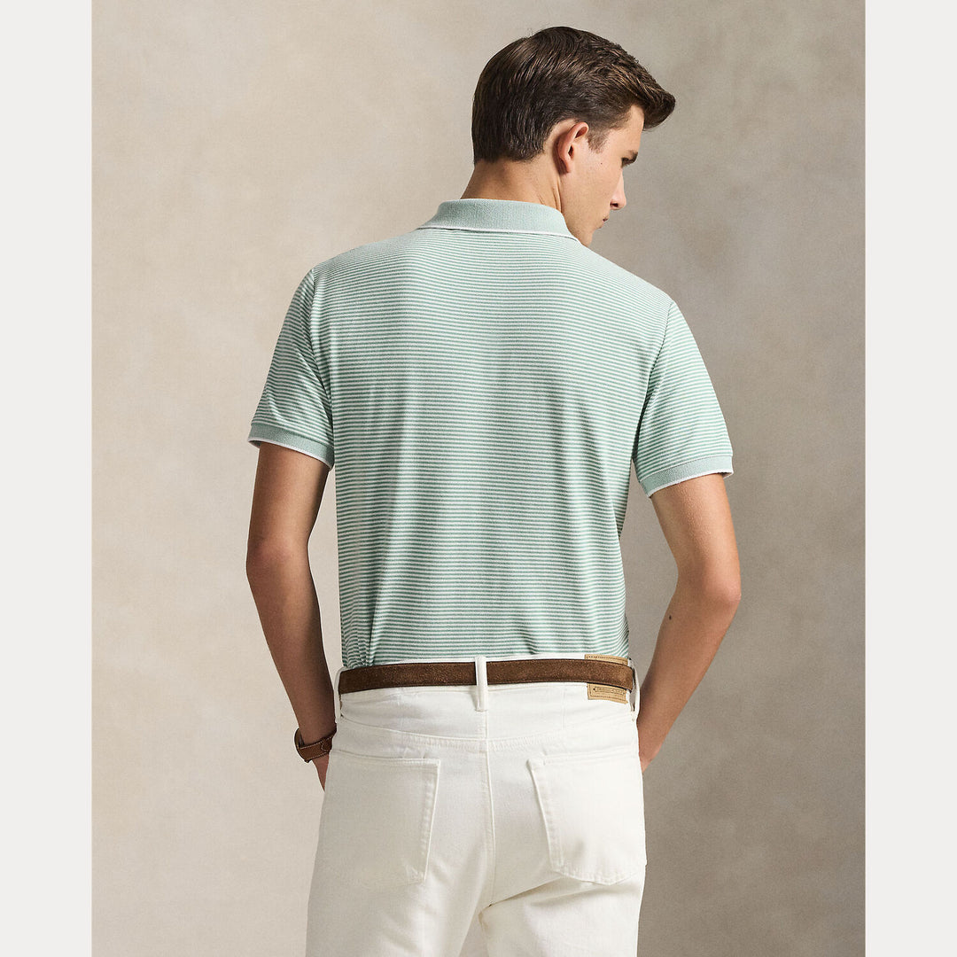 POLO Ralph Lauren Custom Slim Stretch Polo-96% katoen, 4% elastaan-HEREN POLO'S & T-SHIRTS-Groen