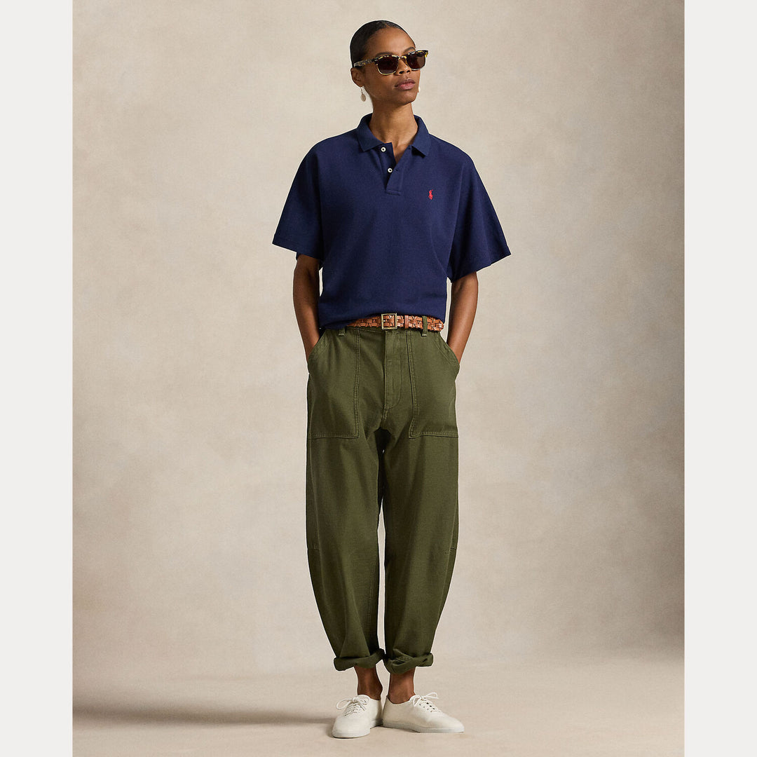 POLO Ralph Lauren – Dolmanmouw Polo Shirt Blauw-100% katoen-DAMES TOPS & BLOUSES-Blauw