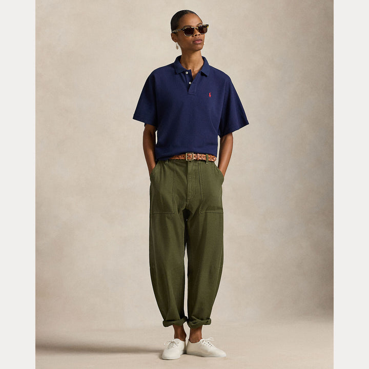 POLO Ralph Lauren – Dolmanmouw Polo Shirt Blauw-100% katoen-DAMES TOPS & BLOUSES-Blauw