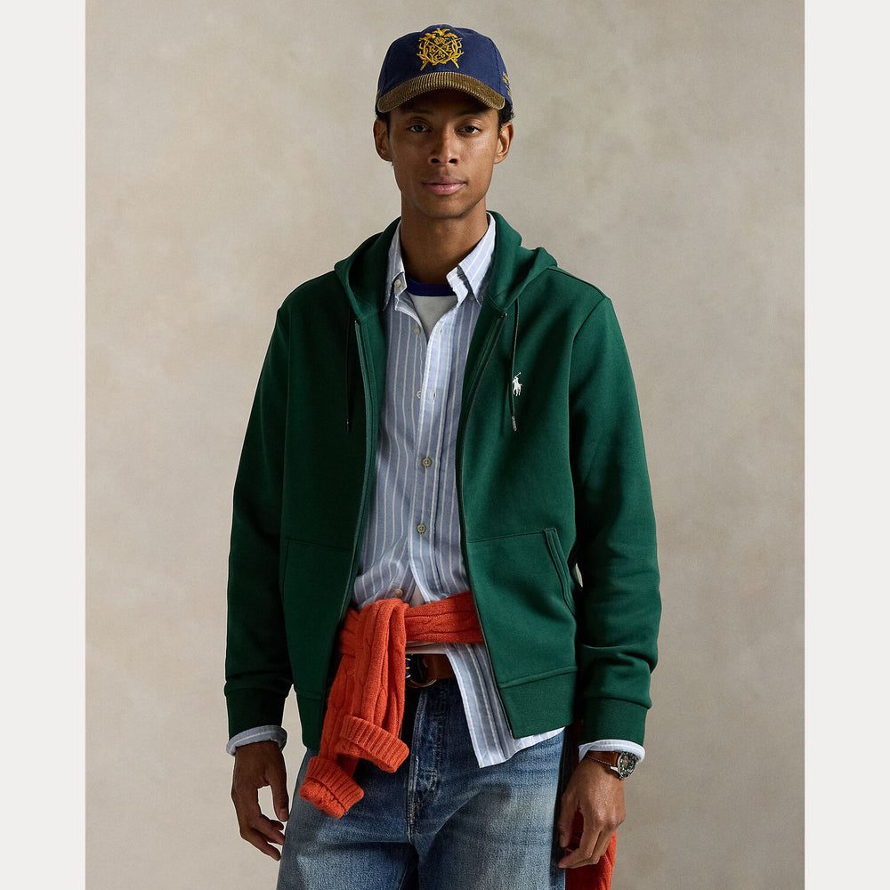 POLO Ralph Lauren Double Knit Hoodie – Groen-66% katoen, 34% polyester-HEREN TRUIEN & VESTEN-Groen