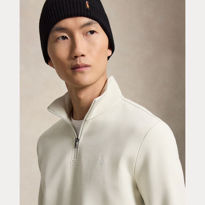 POLO Ralph Lauren Double-Knit Quarter-Zip Trui – G-66% katoen, 34% polyester-HEREN TRUIEN & VESTEN-Grijs