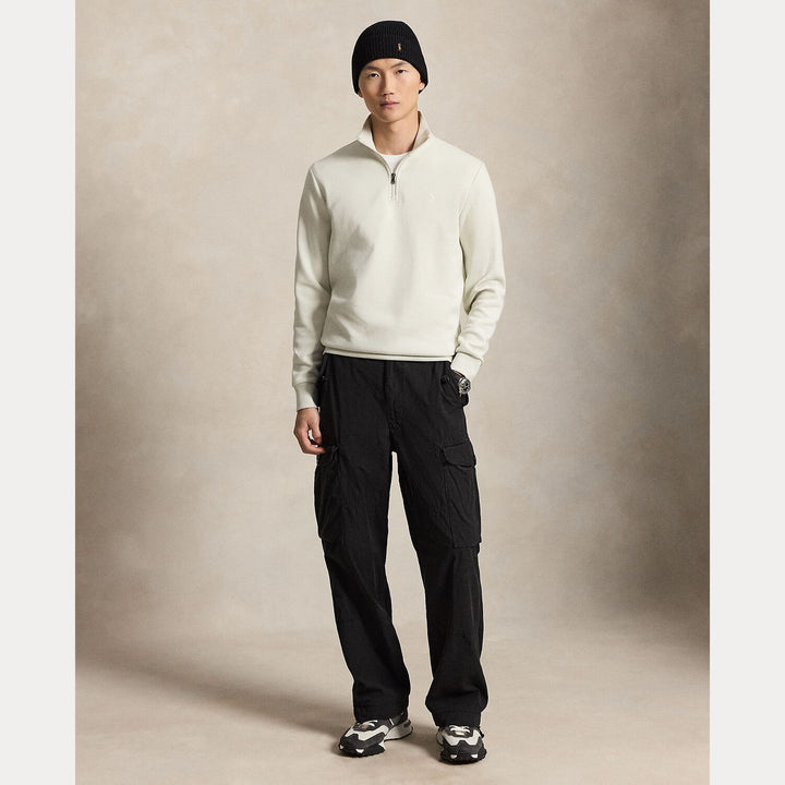 POLO Ralph Lauren Double-Knit Quarter-Zip Trui – G-66% katoen, 34% polyester-HEREN TRUIEN & VESTEN-Grijs
