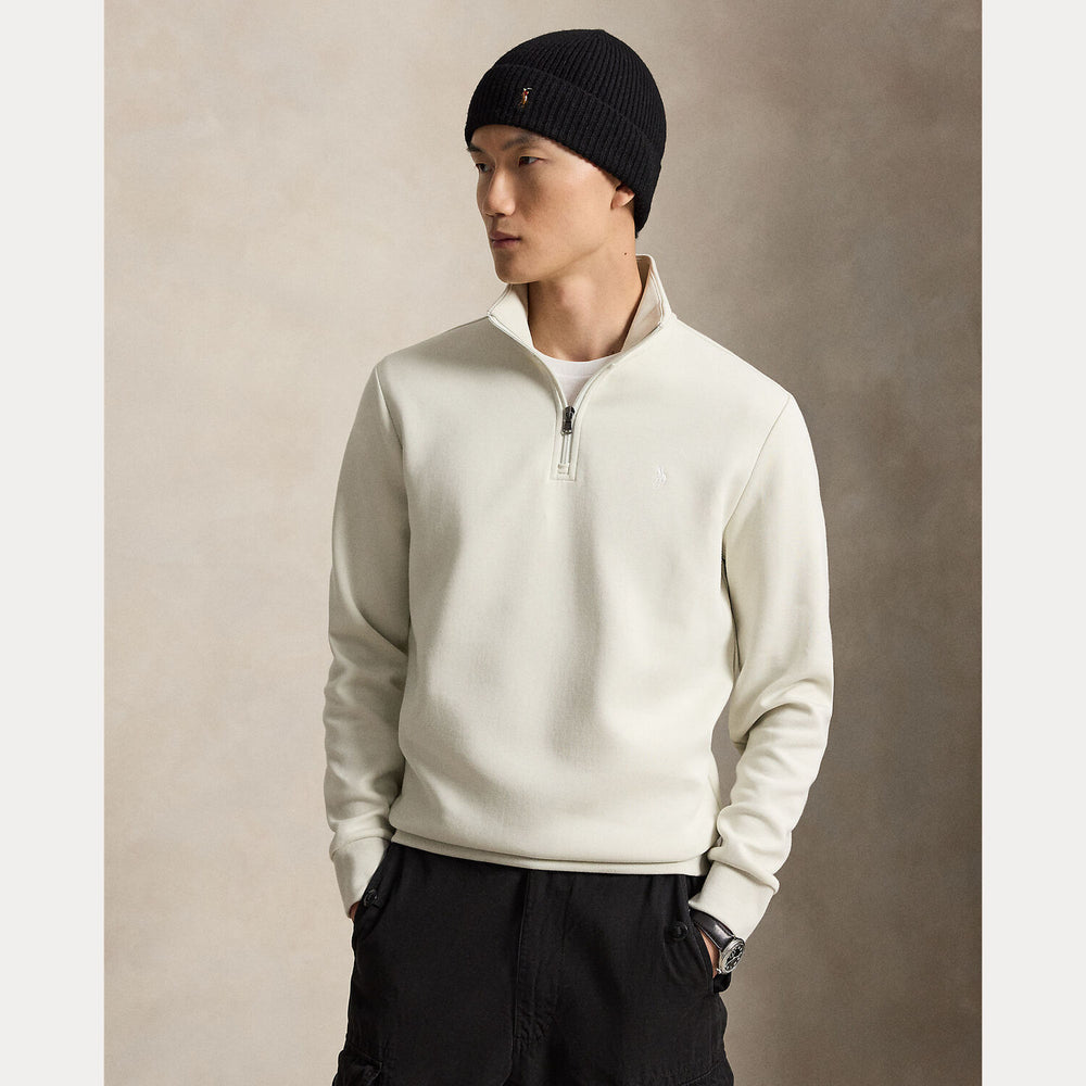 POLO Ralph Lauren Double-Knit Quarter-Zip Trui – G-66% katoen, 34% polyester-HEREN TRUIEN & VESTEN-Grijs