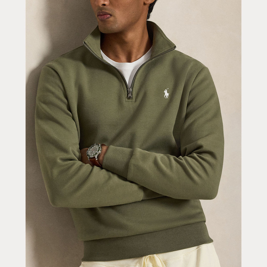 POLO Ralph Lauren Double-Knit Quarter-Zip Trui – G-66% katoen, 34% polyester-HEREN TRUIEN & VESTEN-Groen