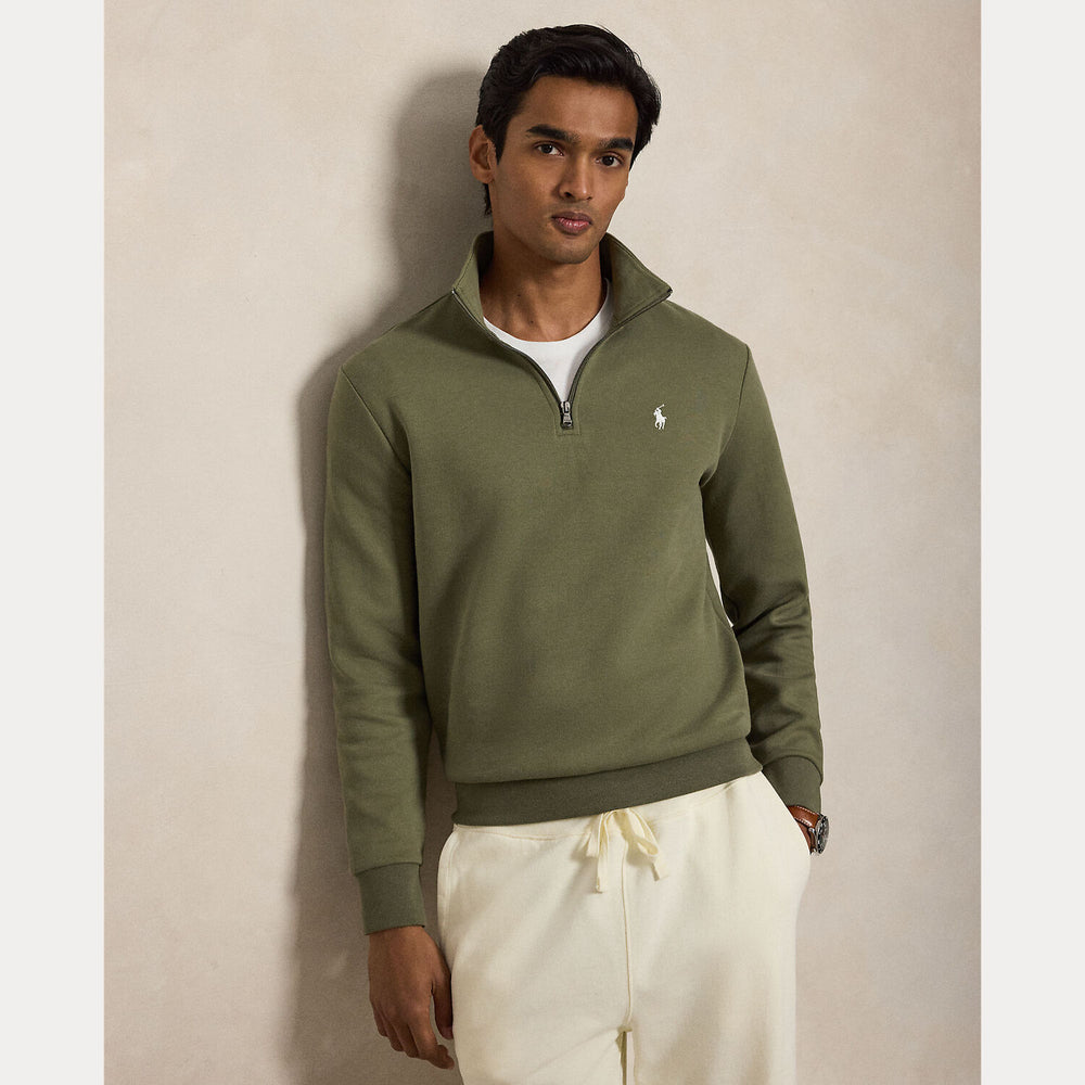 POLO Ralph Lauren Double-Knit Quarter-Zip Trui – G-66% katoen, 34% polyester-HEREN TRUIEN & VESTEN-Groen