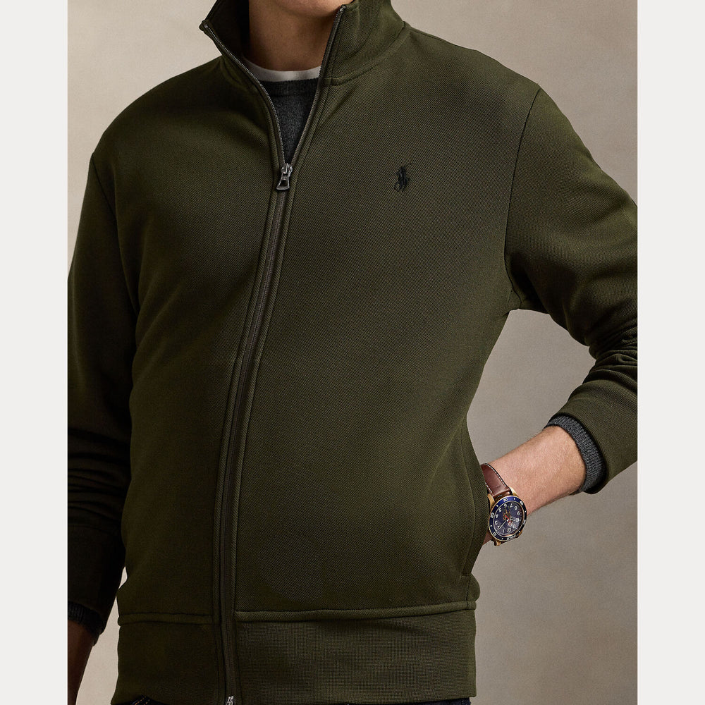 POLO Ralph Lauren Double‑Knit Track Jacket – Groen-59% katoen, 41% polyester-HEREN TRUIEN & VESTEN-Groen