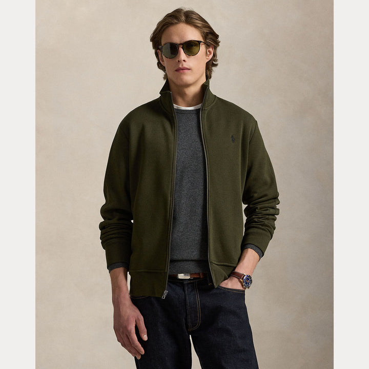 POLO Ralph Lauren Double‑Knit Track Jacket – Groen-59% katoen, 41% polyester-HEREN TRUIEN & VESTEN-Groen