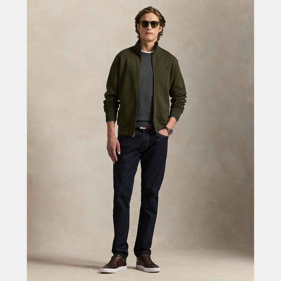 POLO Ralph Lauren Double‑Knit Track Jacket – Groen-59% katoen, 41% polyester-HEREN TRUIEN & VESTEN-Groen