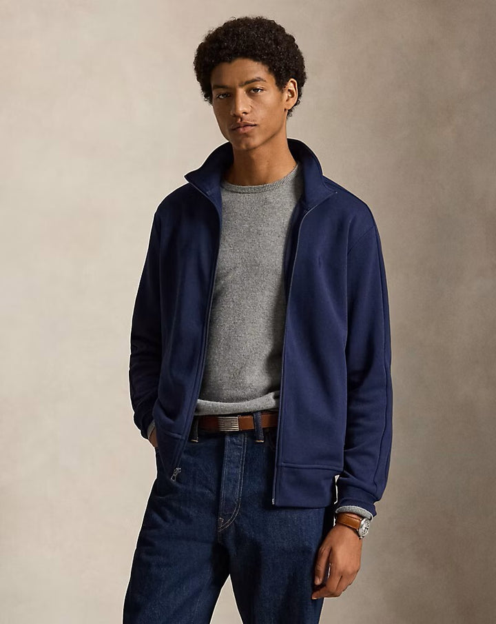 POLO Ralph Lauren Double-Knit Track Vest – Blauw-59% katoen, 41% polyester-HEREN TRUIEN & VESTEN-Blauw