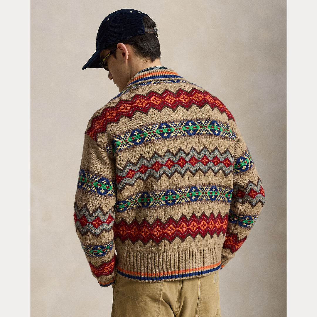 POLO Ralph Lauren Fair Isle Polo Trui – Bruin-93% wol, 6% katoen, 1% alpacawol-HEREN TRUIEN & VESTEN-Bruin