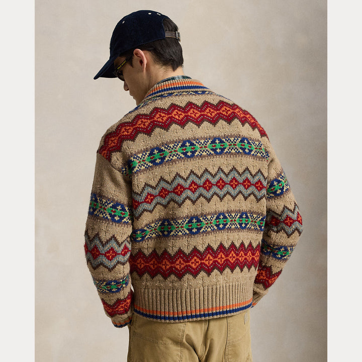 POLO Ralph Lauren Fair Isle Polo Trui – Bruin-93% wol, 6% katoen, 1% alpacawol-HEREN TRUIEN & VESTEN-Bruin