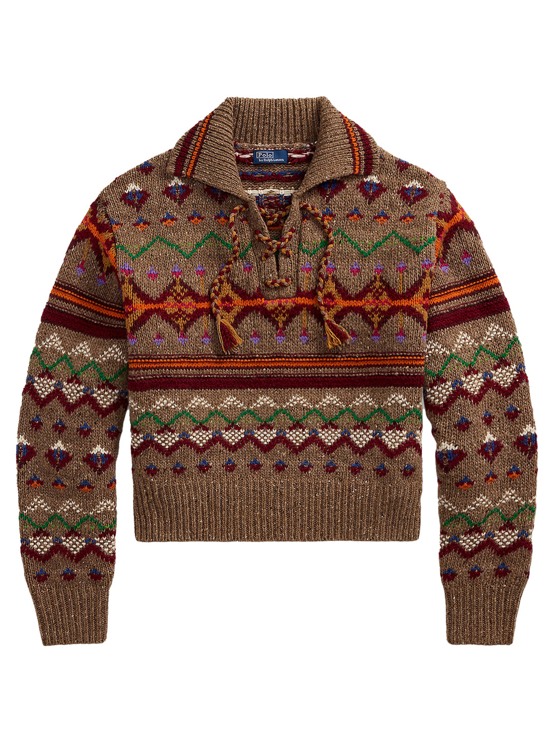 POLO Ralph Lauren Fair Isle Pullover – Rood-100% wol-DAMES TRUIEN & VESTEN-Rood