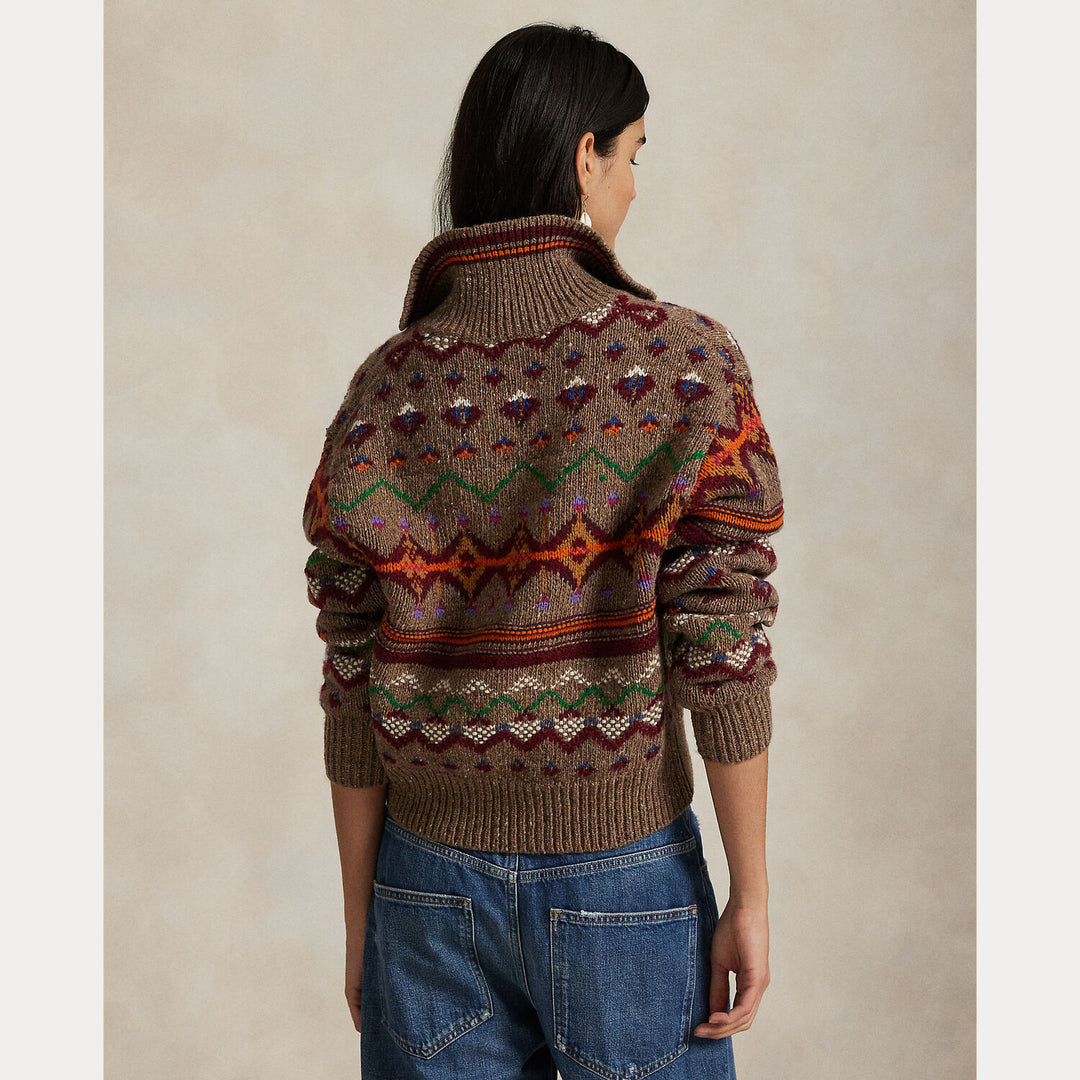 POLO Ralph Lauren Fair Isle Pullover – Rood-100% wol-DAMES TRUIEN & VESTEN-Rood