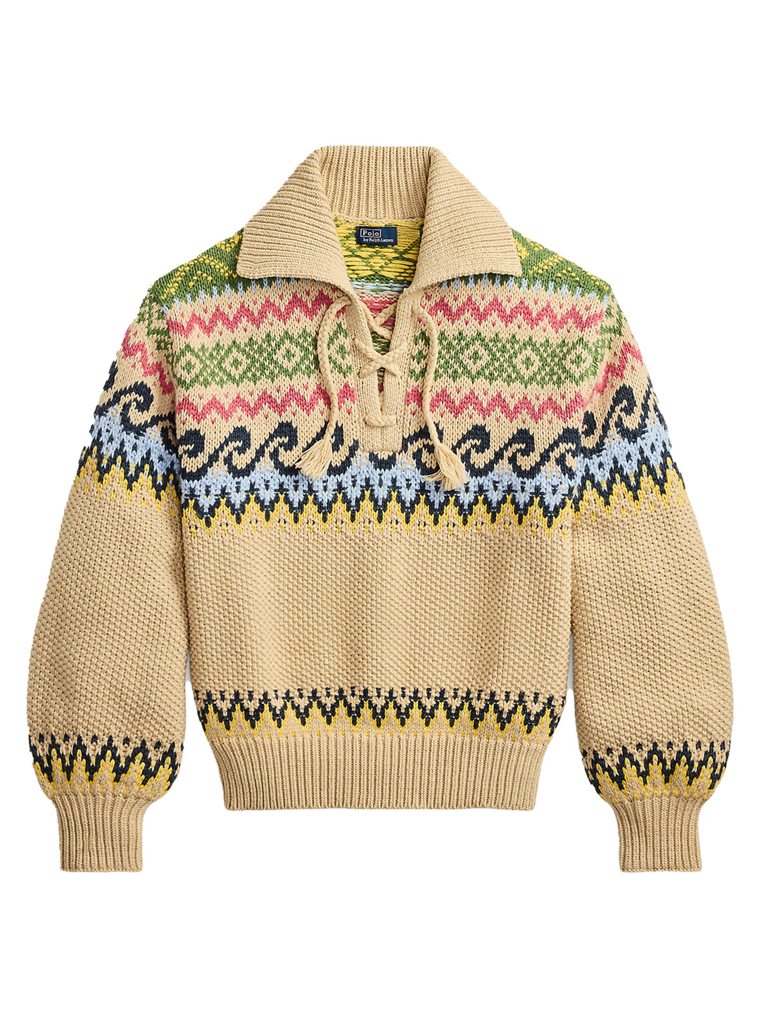 POLO Ralph Lauren Fair Isle Sweater – Beige-58% katoen, 34% wol, 5% nylon, 3% alpaca wol-DAMES TRUIEN & VESTEN-Beige