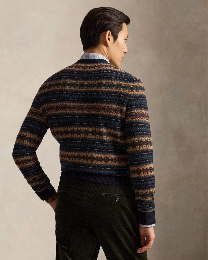 POLO Ralph Lauren Fair Isle Wollen Trui – Blauw-100% wol-HEREN TRUIEN & VESTEN-Blauw
