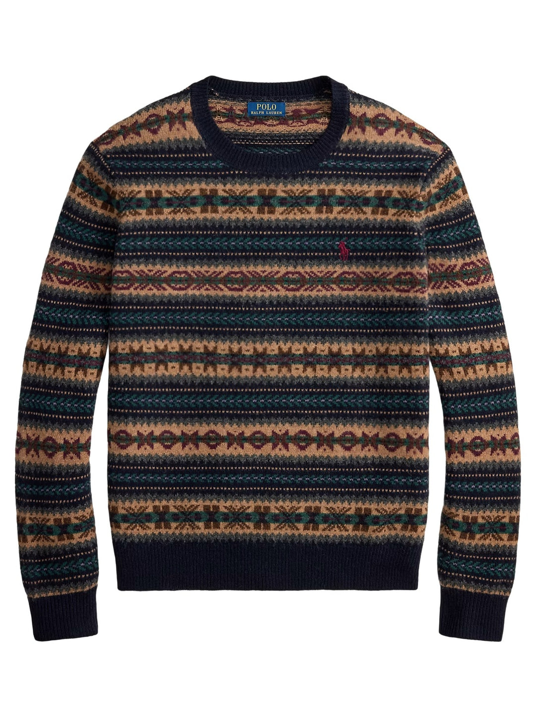 POLO Ralph Lauren Fair Isle Wollen Trui – Blauw-100% wol-HEREN TRUIEN & VESTEN-Blauw