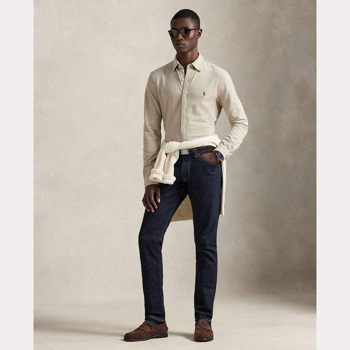 POLO Ralph Lauren Featherweight Mesh Shirt – Beige-100% katoen-HEREN SHIRTS-Beige