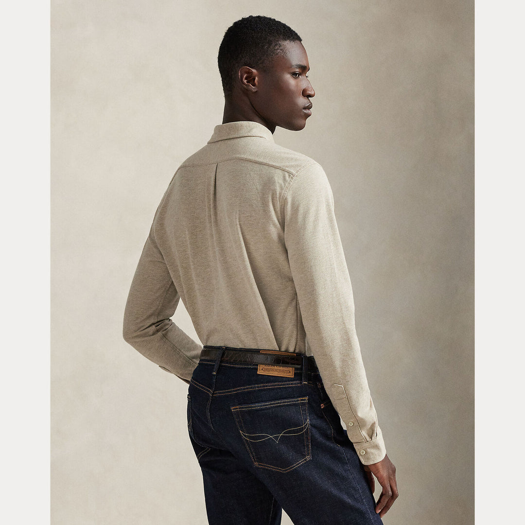 POLO Ralph Lauren Featherweight Mesh Shirt – Beige-100% katoen-HEREN SHIRTS-Beige