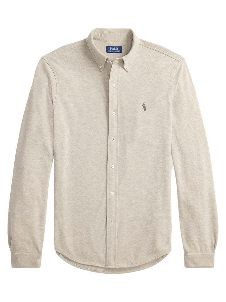 POLO Ralph Lauren Featherweight Mesh Shirt – Beige-100% katoen-HEREN SHIRTS-Beige