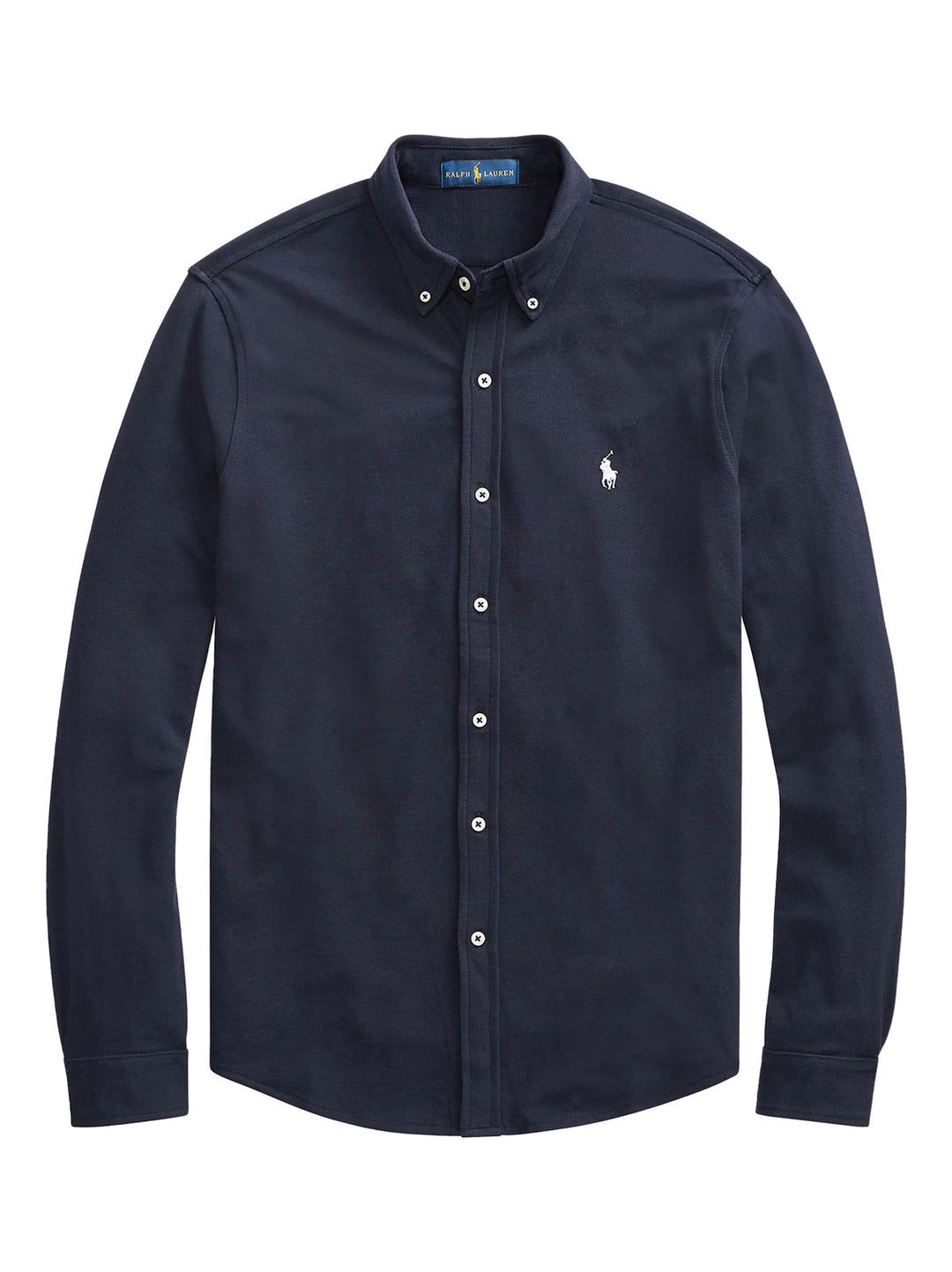 POLO Ralph Lauren Featherweight Mesh Shirt – Blauw-100% katoen-HEREN SHIRTS-Blauw