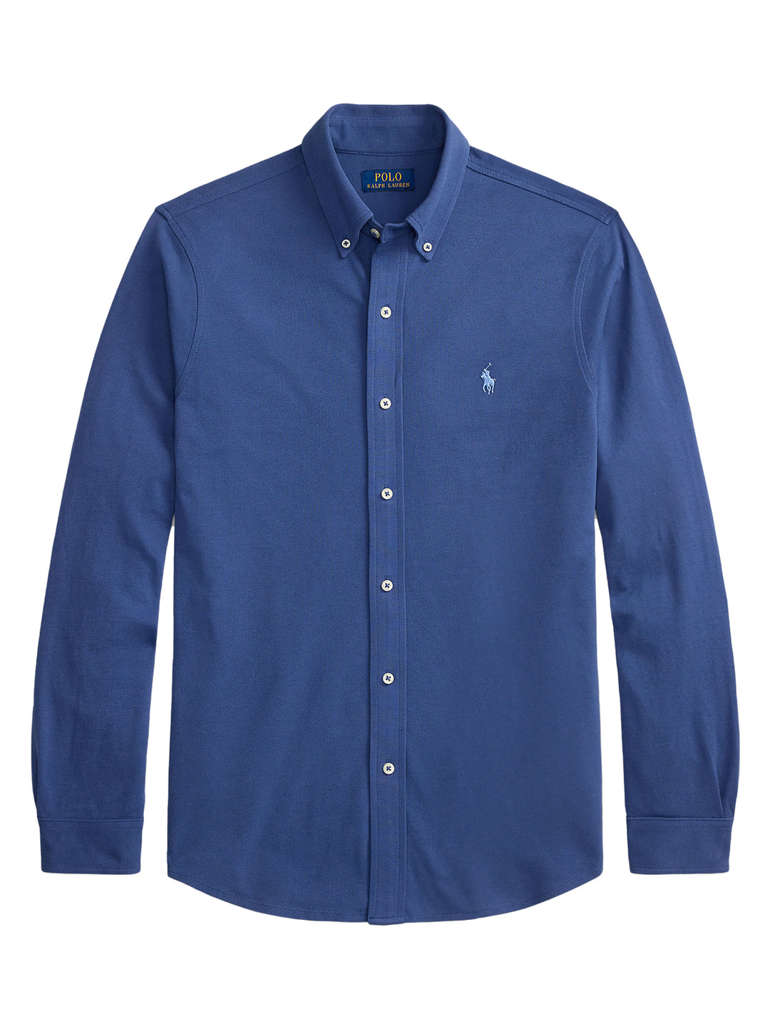 POLO Ralph Lauren Featherweight Mesh Shirt – Blauw-100% katoen-HEREN SHIRTS-Blauw