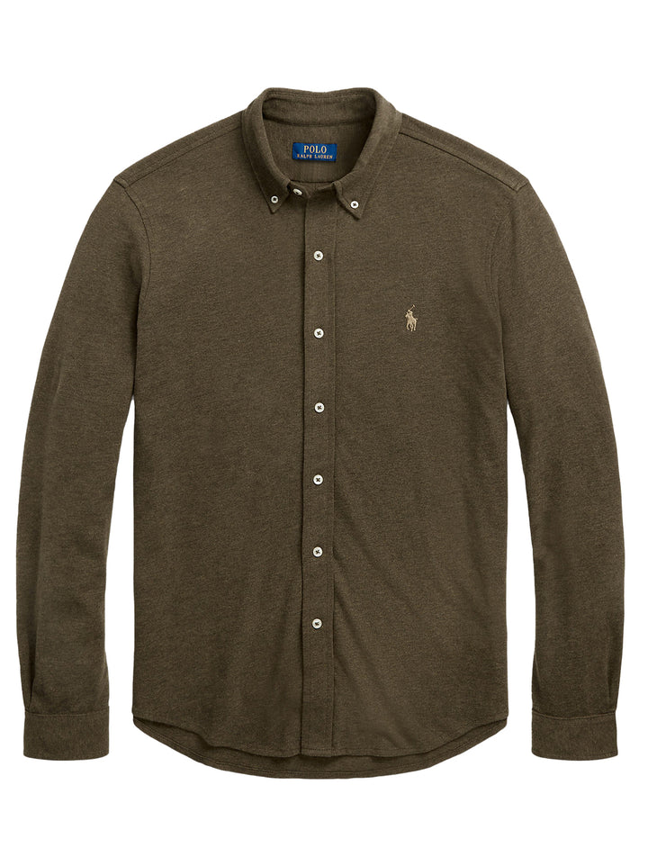 POLO Ralph Lauren Featherweight Mesh Shirt – Bruin-100% katoen-HEREN SHIRTS-Bruin