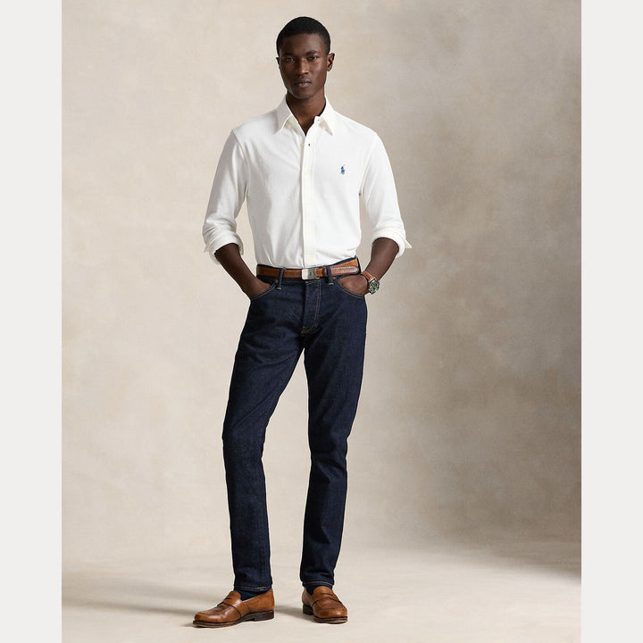 POLO Ralph Lauren Featherweight Mesh Shirt – Wit-100% katoen-HEREN SHIRTS-Wit