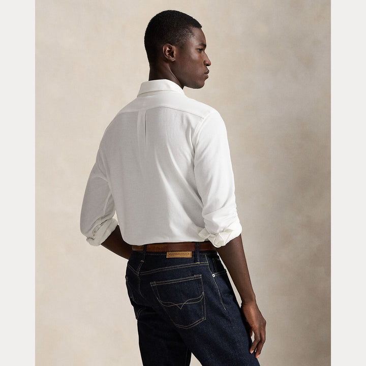 POLO Ralph Lauren Featherweight Mesh Shirt – Wit-100% katoen-HEREN SHIRTS-Wit