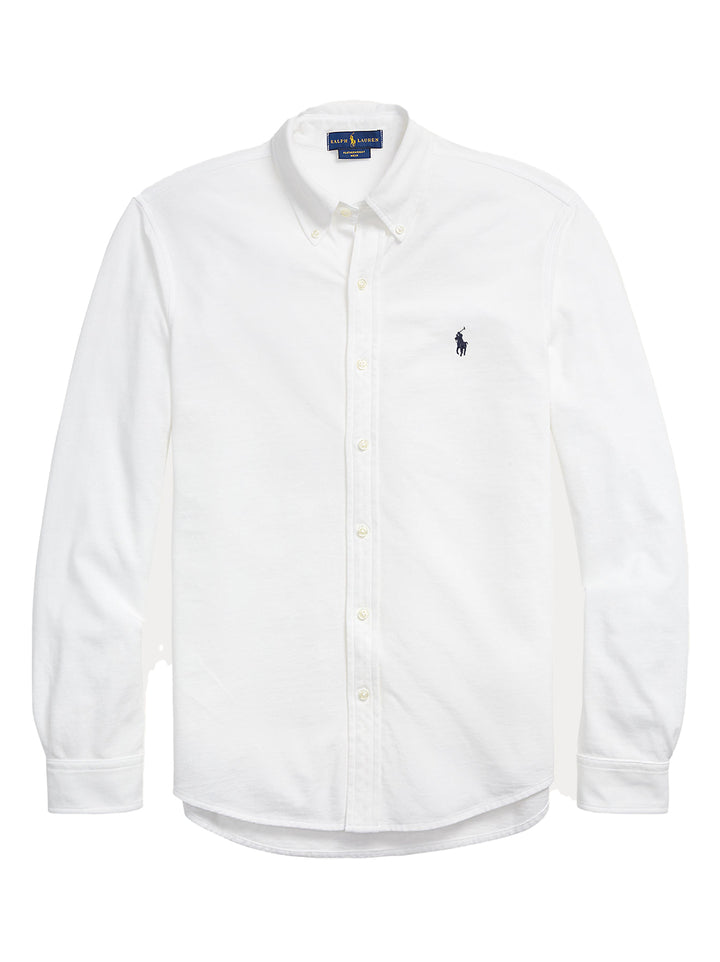POLO Ralph Lauren Featherweight Mesh Shirt – Wit-100% katoen-HEREN SHIRTS-Wit