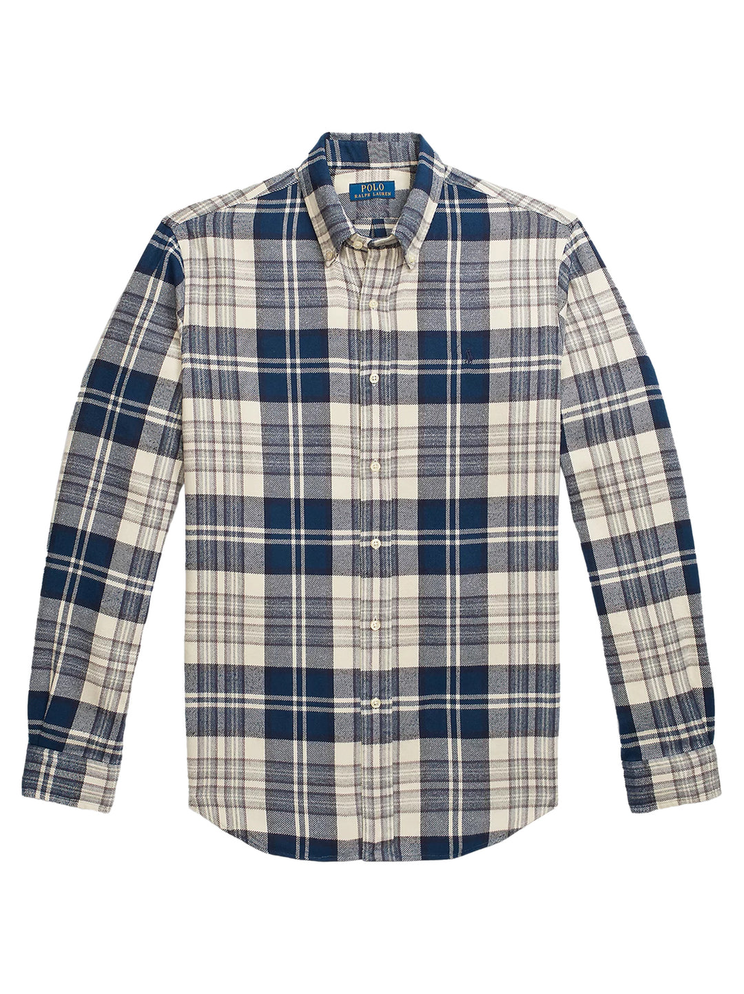 POLO Ralph Lauren flanellen shirt custom fit-100% Katoen-HEREN SHIRTS-Blauw