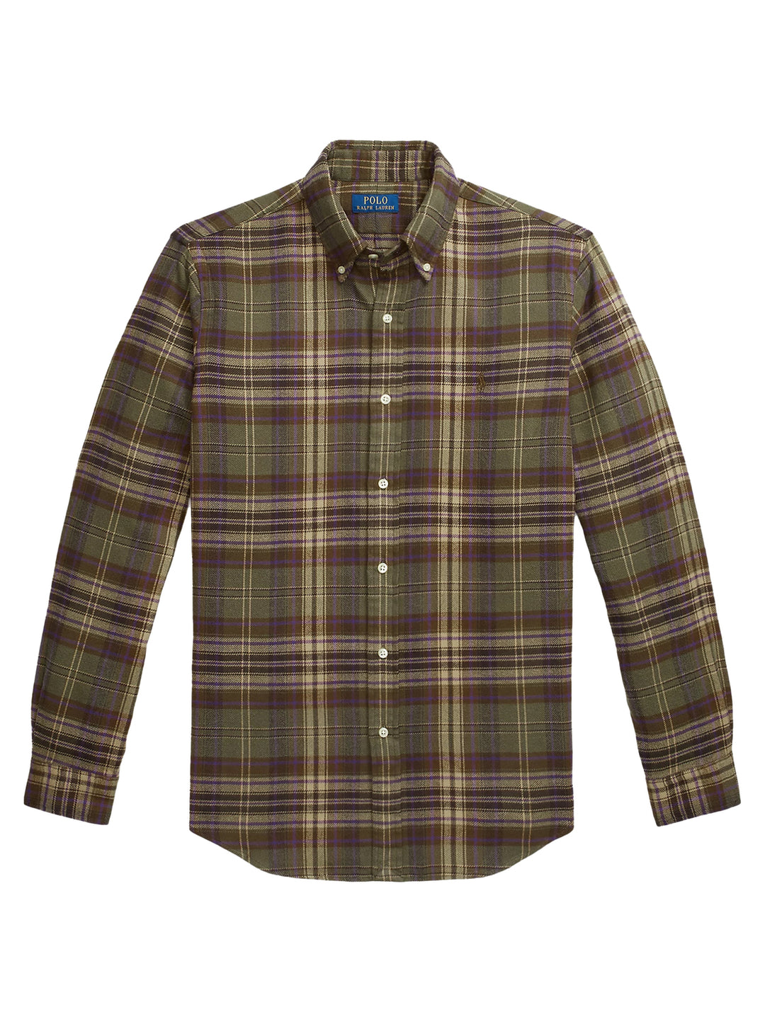 POLO Ralph Lauren flanellen shirt custom fit-100% Katoen-HEREN SHIRTS-Groen