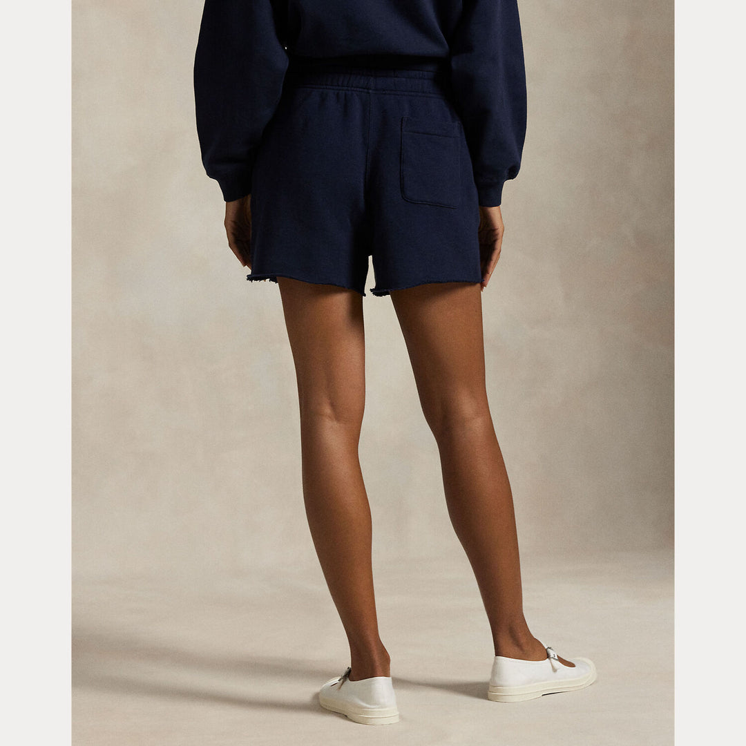 POLO Ralph Lauren Fleece Drawstring Short - Blauw-84% katoen, 16% polyester-DAMES BROEKEN-Blauw