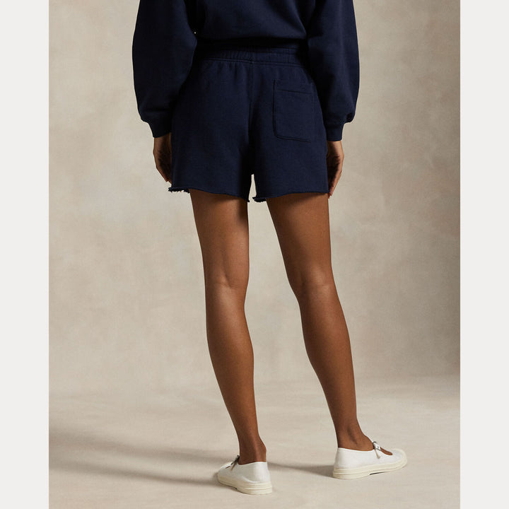 POLO Ralph Lauren Fleece Drawstring Short - Blauw-84% katoen, 16% polyester-DAMES BROEKEN-Blauw