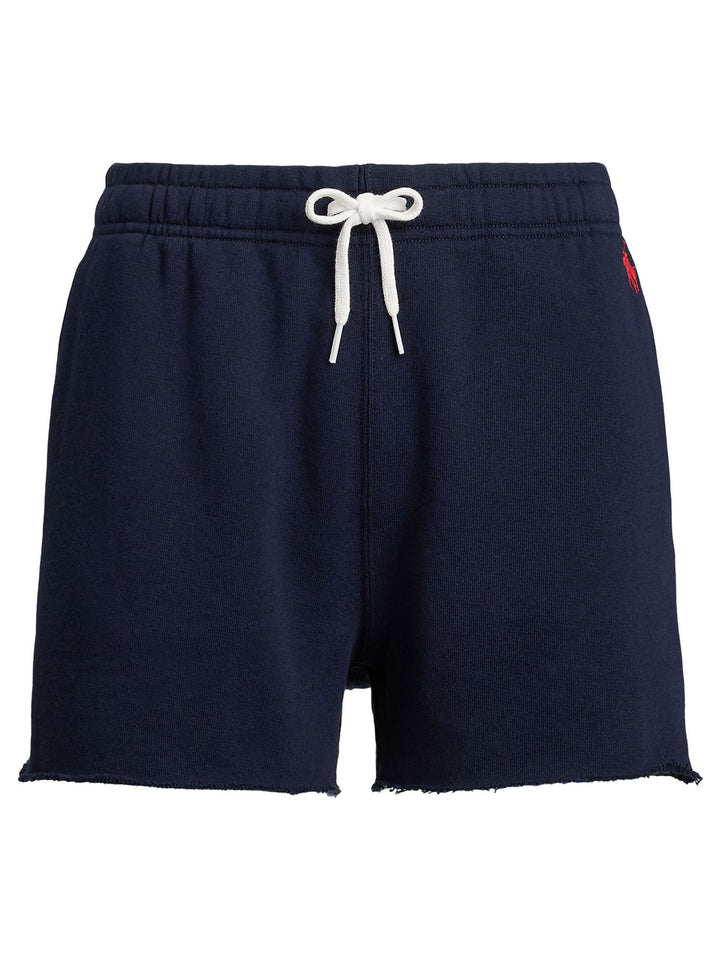 POLO Ralph Lauren Fleece Drawstring Short - Blauw-84% katoen, 16% polyester-DAMES BROEKEN-Blauw