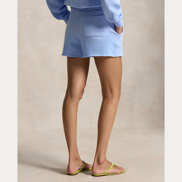 POLO Ralph Lauren Fleece Drawstring Short - Blauw-84% katoen, 16% polyester-DAMES BROEKEN-Blauw