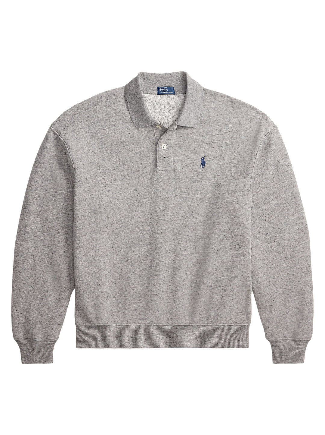 POLO Ralph Lauren fleece long-sleeve polo – Grijs-84% katoen, 16% polyester-DAMES TRUIEN & VESTEN-Grijs