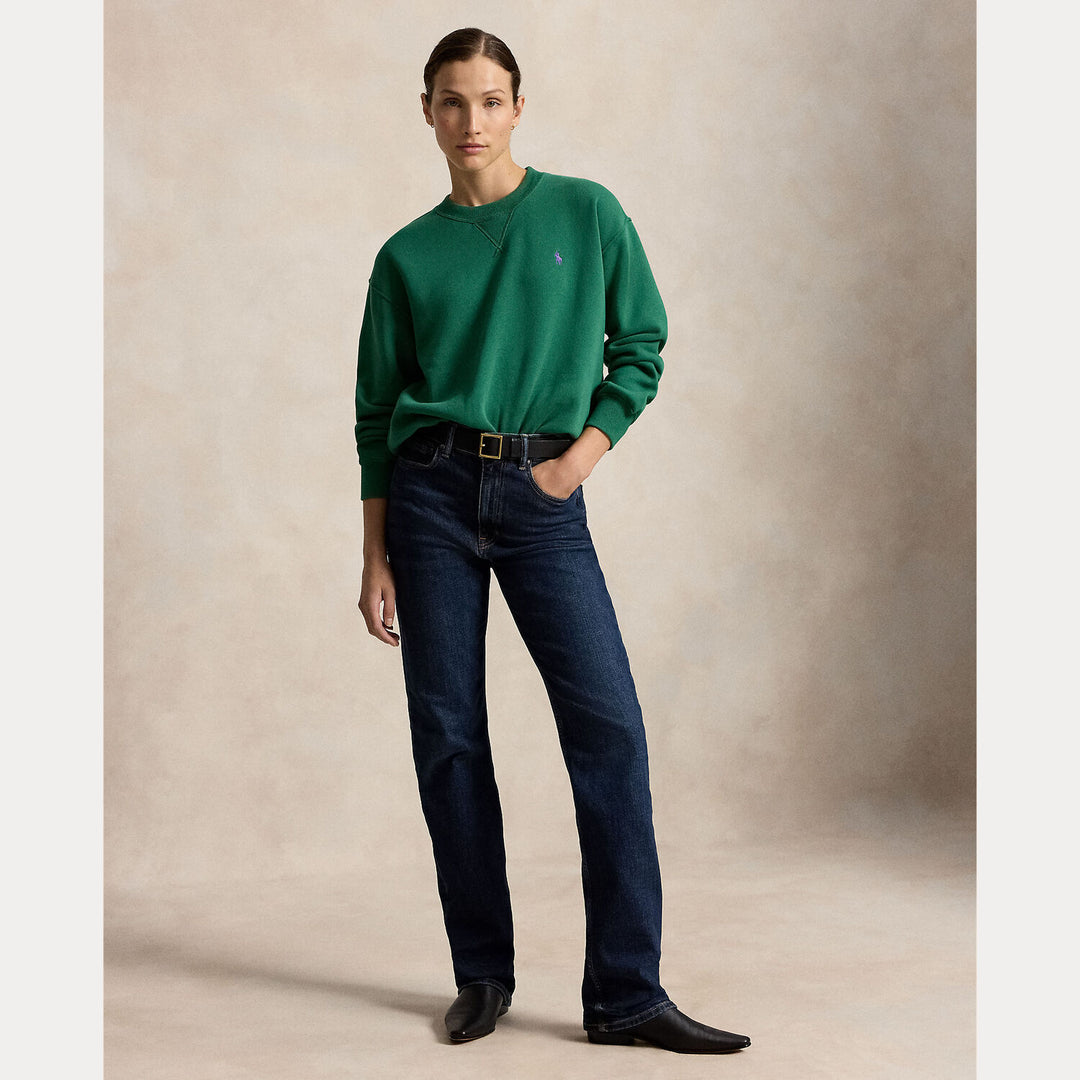 Polo Ralph Lauren Fleece Sweater – Groen-83% katoen, 17% polyester-DAMES TRUIEN & VESTEN-Groen