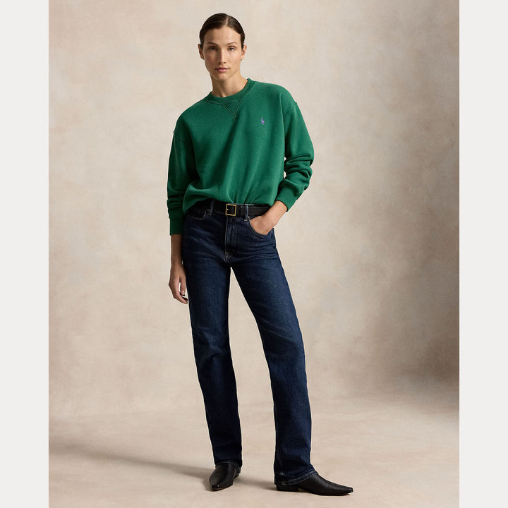 Polo Ralph Lauren Fleece Sweater – Groen-83% katoen, 17% polyester-DAMES TRUIEN & VESTEN-Groen