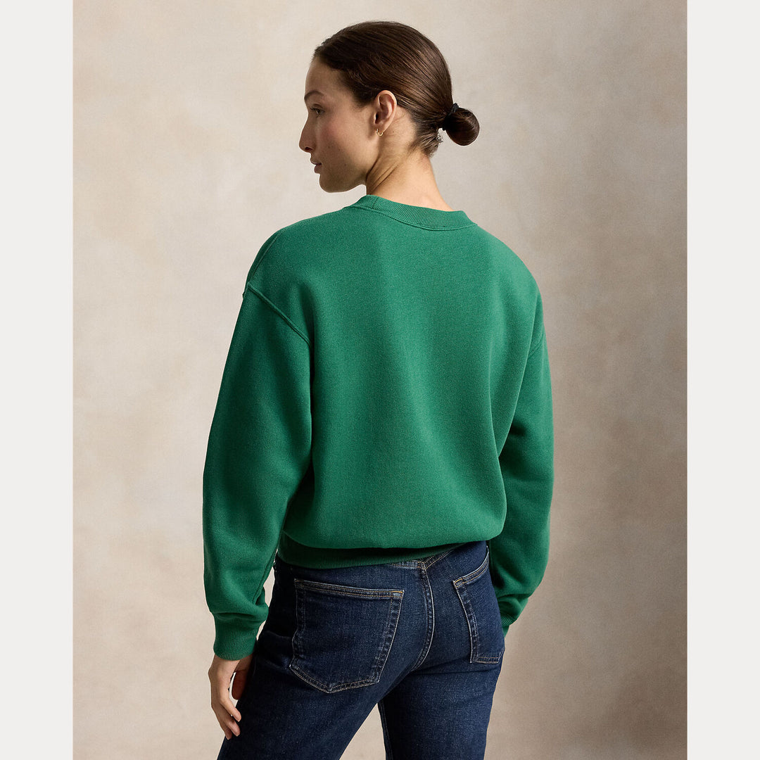 Polo Ralph Lauren Fleece Sweater – Groen-83% katoen, 17% polyester-DAMES TRUIEN & VESTEN-Groen