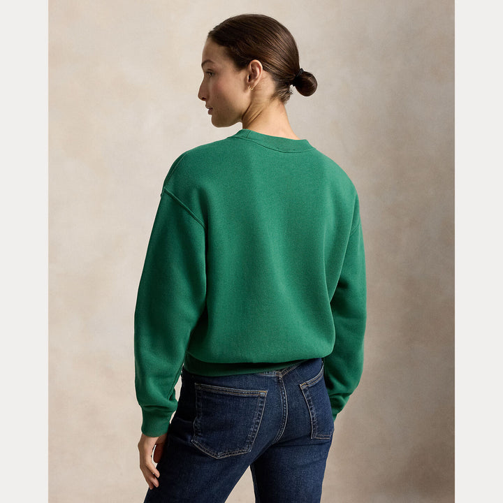 Polo Ralph Lauren Fleece Sweater – Groen-83% katoen, 17% polyester-DAMES TRUIEN & VESTEN-Groen