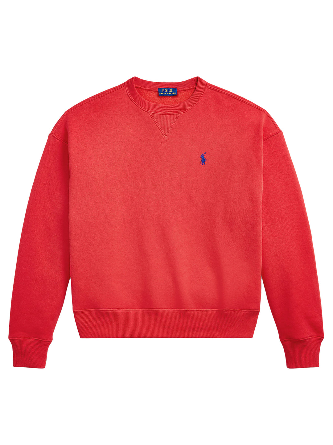 POLO Ralph Lauren fleece sweatshirt met ronde hals-Model: 83% katoen, 17% polyester.-DAMES TRUIEN & VESTEN-Rood