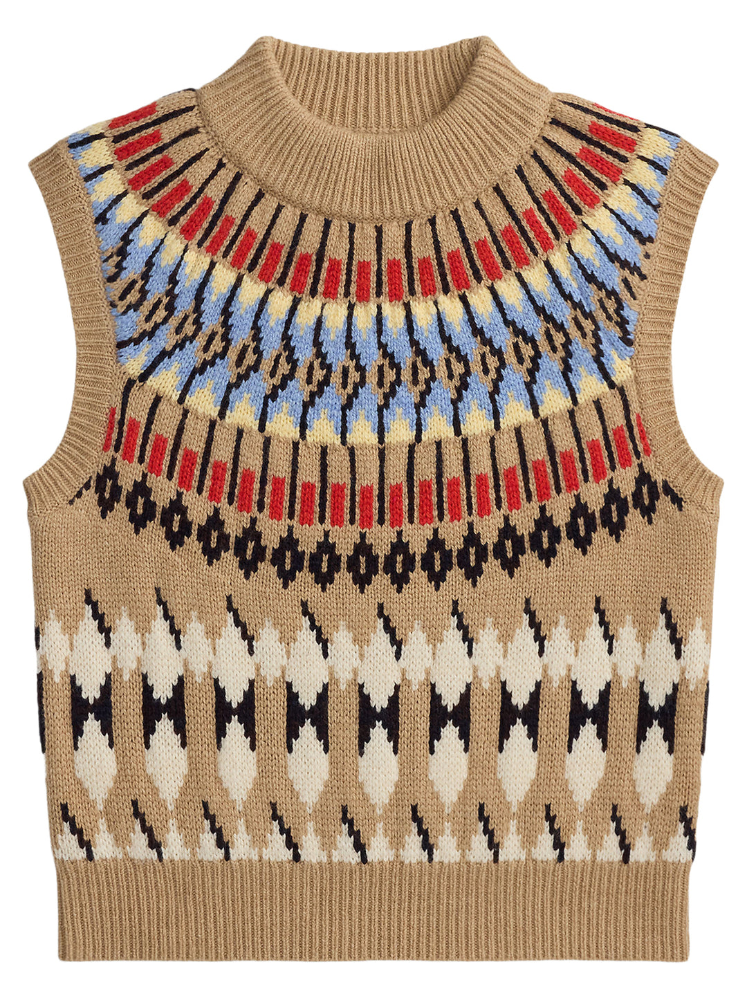 POLO Ralph Lauren Geo-Motif Mockneck Spencer – Bru-94% wol, 6% kasjmier-DAMES TRUIEN & VESTEN-Bruin
