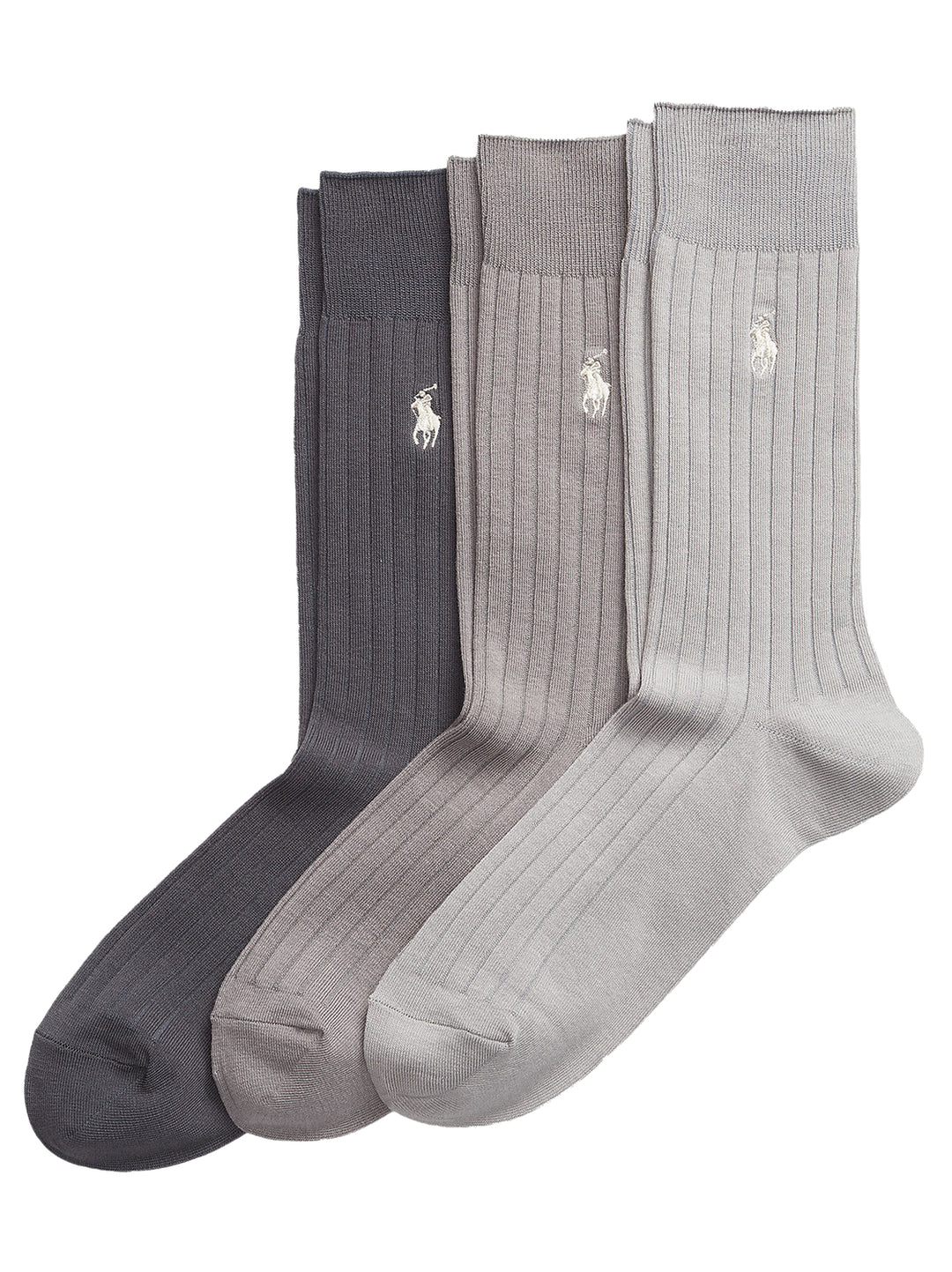 POLO Ralph Lauren Geribbelde Katoenmix Sokken-58% katoen, 39% polyester, 3% elastaan<br />-HEREN ONDER- EN BADMODE-Grijs