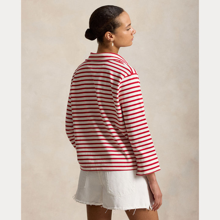 POLO Ralph Lauren Gestreept mariner T-shirt – Rood-100% katoen-DAMES TOPS & BLOUSES-Rood