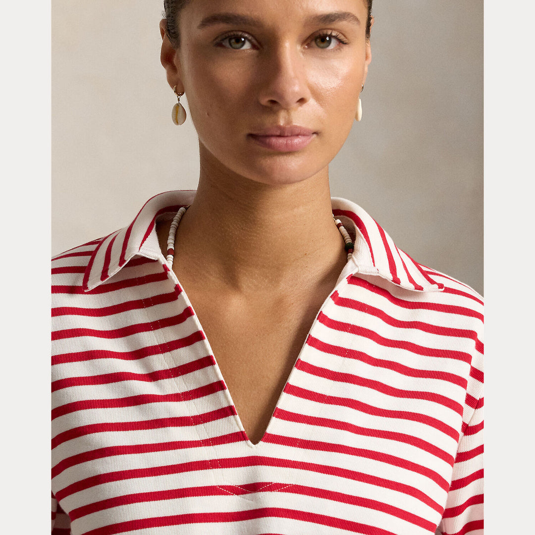 POLO Ralph Lauren Gestreept mariner T-shirt – Rood-100% katoen-DAMES TOPS & BLOUSES-Rood