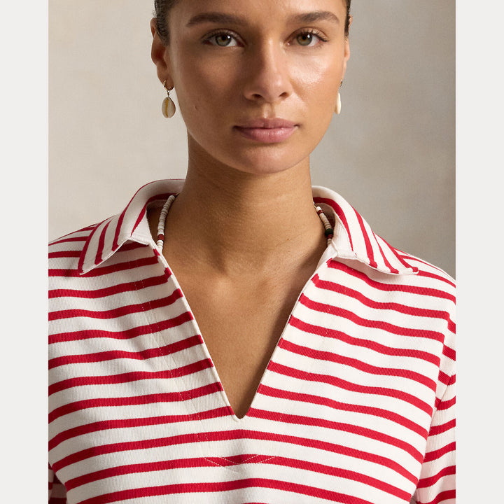 POLO Ralph Lauren Gestreept mariner T-shirt – Rood-100% katoen-DAMES TOPS & BLOUSES-Rood