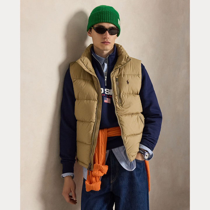 POLO Ralph Lauren Gorham Donsbodywarmer – Bruin-100% polyester <br />Voering: 100% nylon <br />Vulling: 75% eendendons, 2