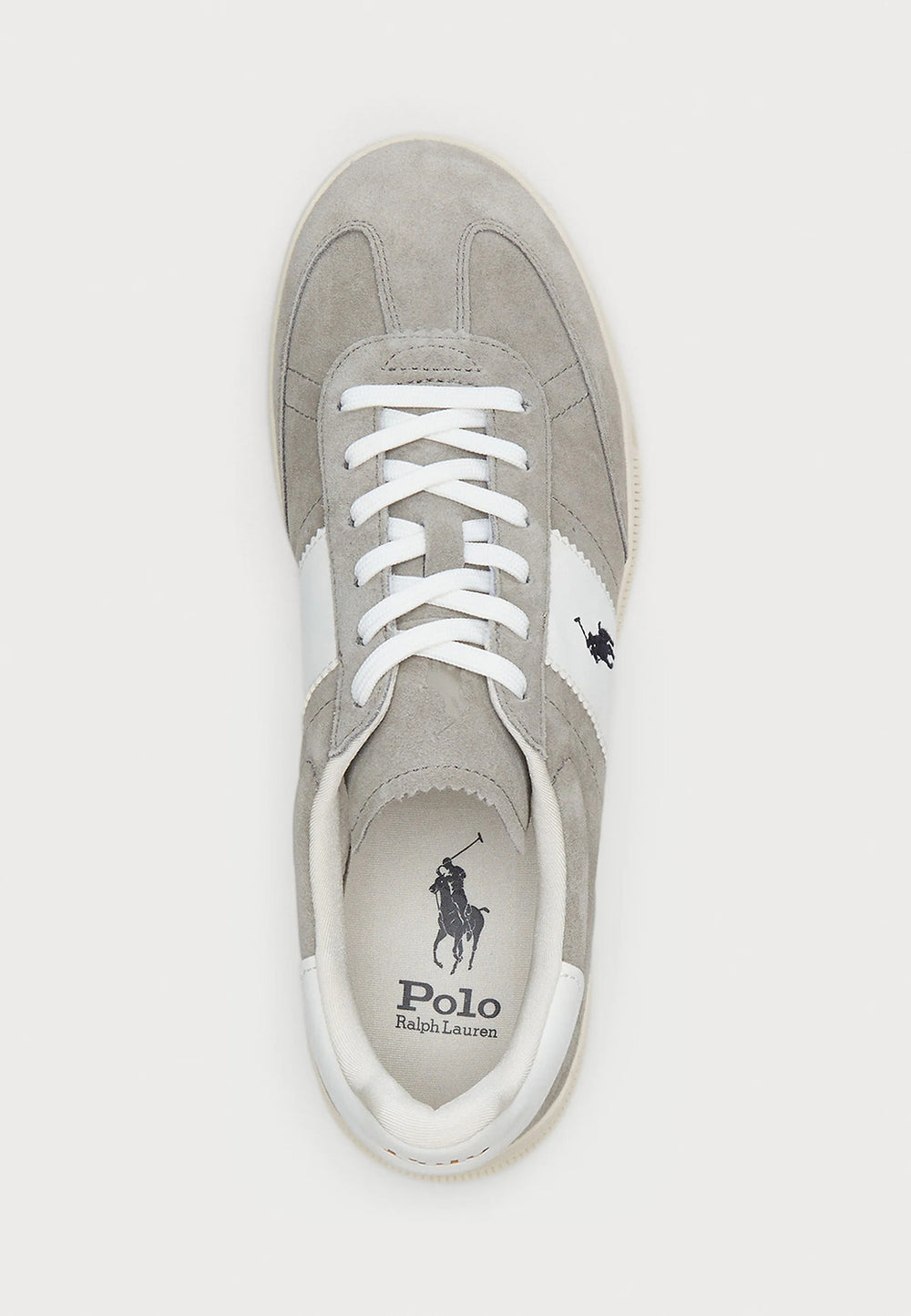 POLO Ralph Lauren Heritage Aera suède sneaker-HEREN SCHOENEN & RIEMEN-Grijs