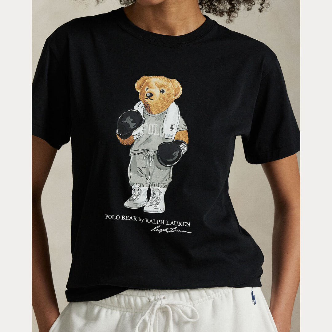 POLO Ralph Lauren Heritage Polo T‑shirt – Zwart-100% katoen-DAMES TOPS & BLOUSES-Zwart