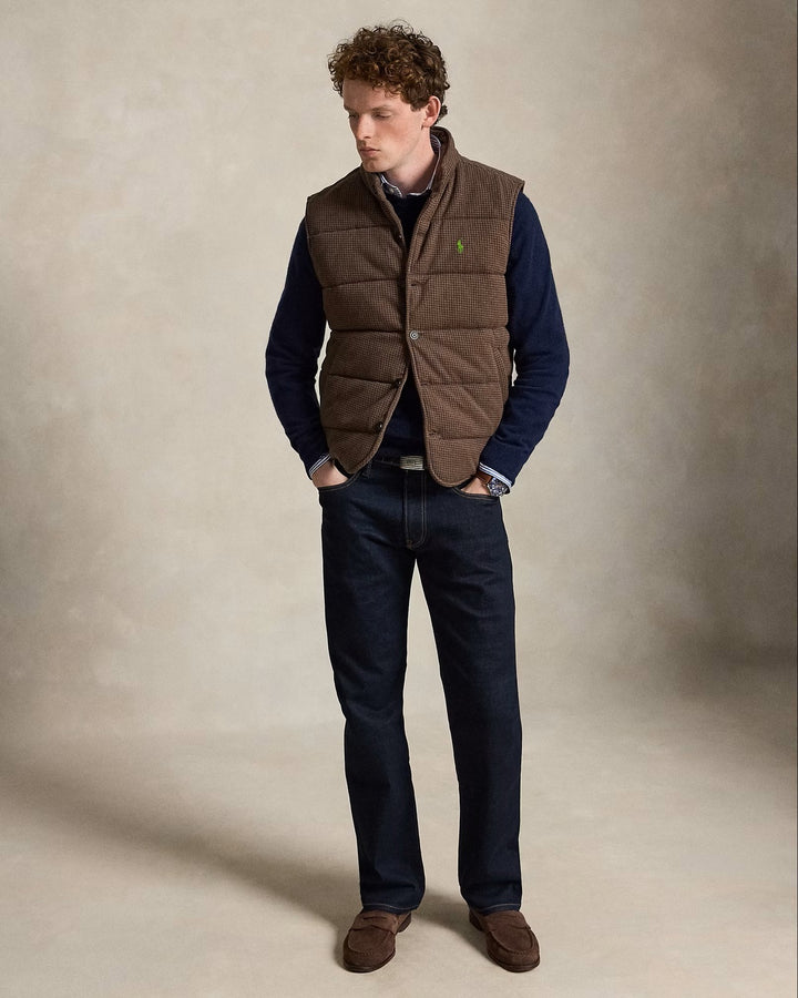 POLO Ralph Lauren Houndstooth Bodywarmer – Bruin-100% katoen <br />Voering: 100% nylon<br />Vulling: 100% polyester-HEREN